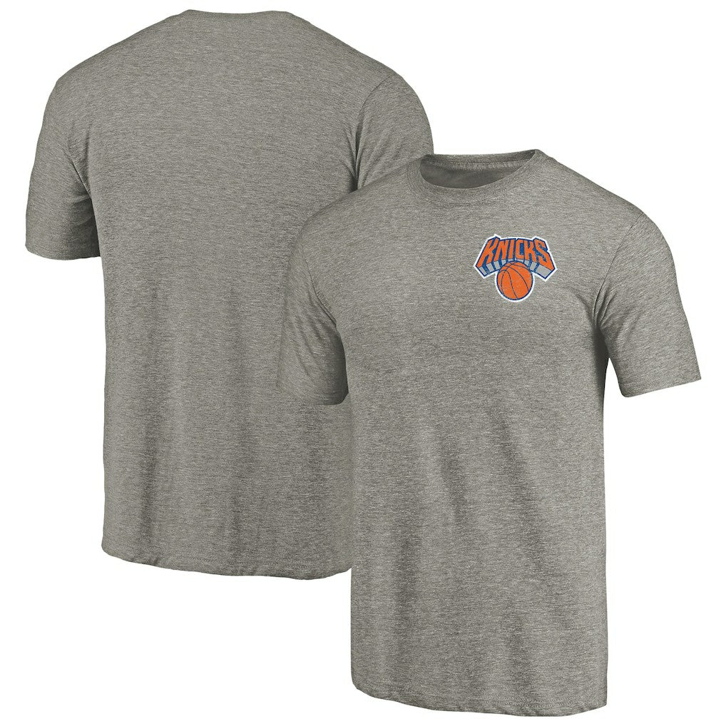New York Knicks Primary Logo Left Chest Distressed Tri-Blend T-Shirt - Gray shop