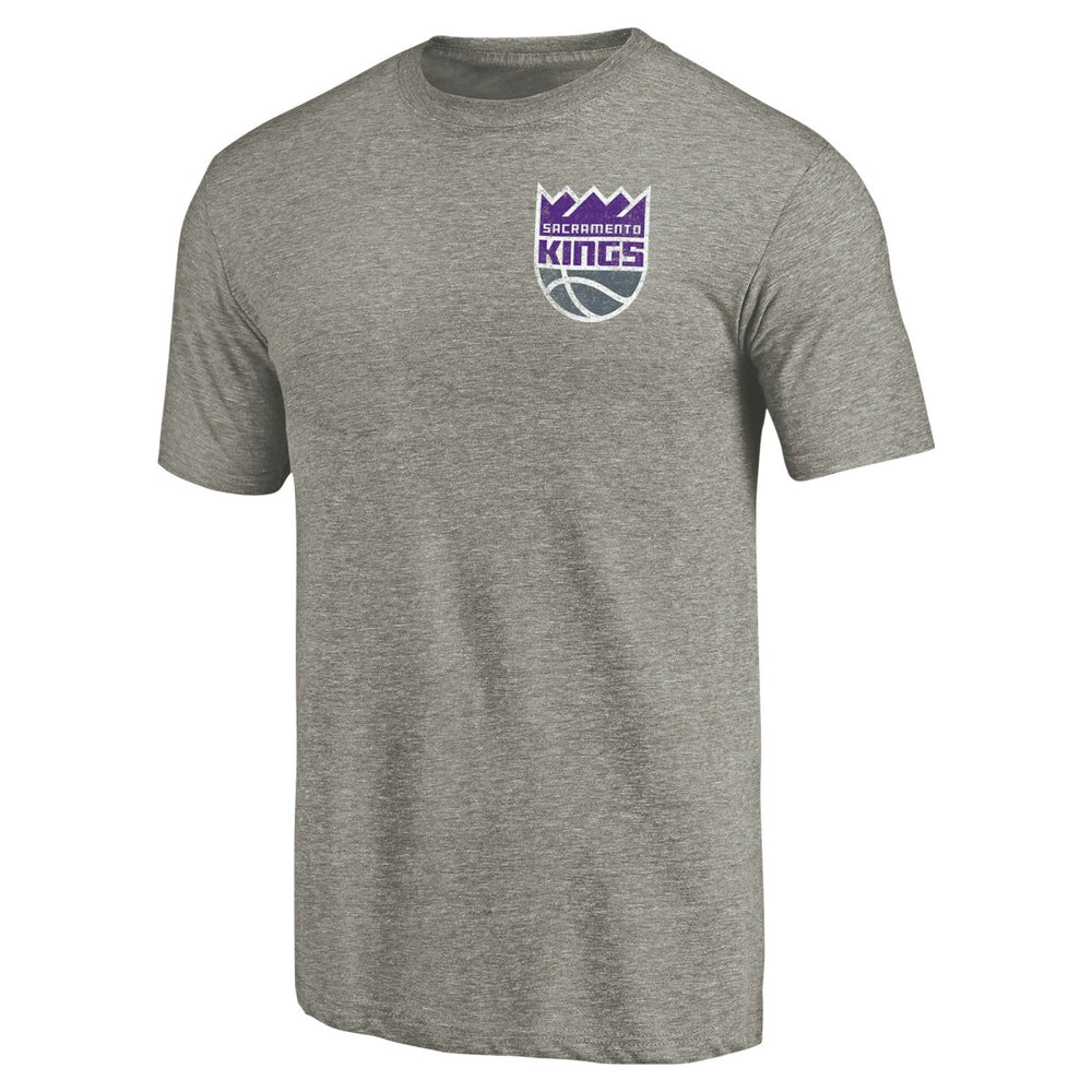 Sacramento Kings Primary Logo Left Chest Distressed Tri-Blend T-Shirt - Gray online