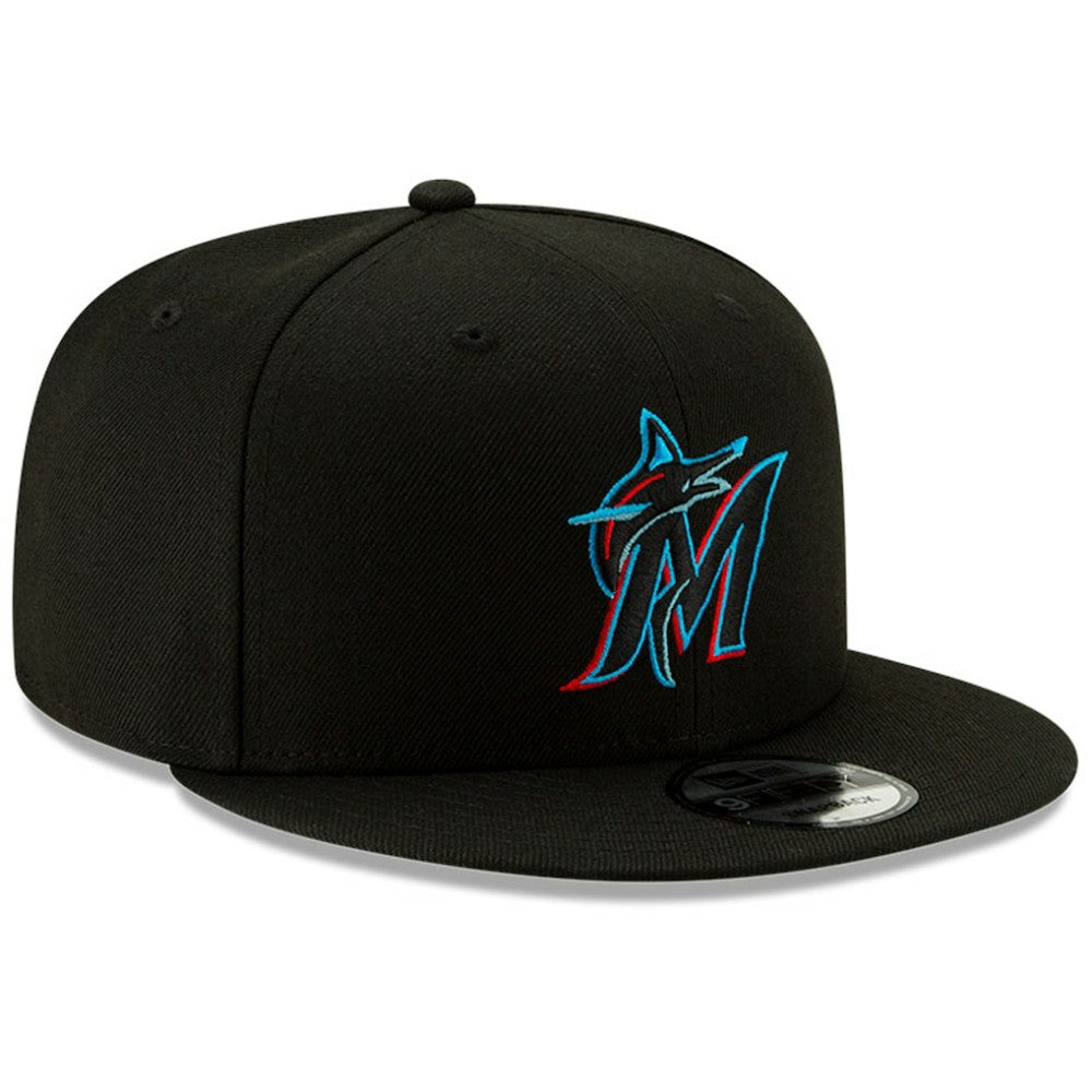 Miami Marlins Team Color 9FIFTY Snapback Hat - Black | New Era