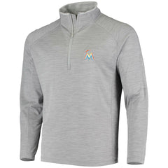 Miami Marlins Vineyard Vines Performance Sankaty Half-Zip Pullover Top - Heather Gray
