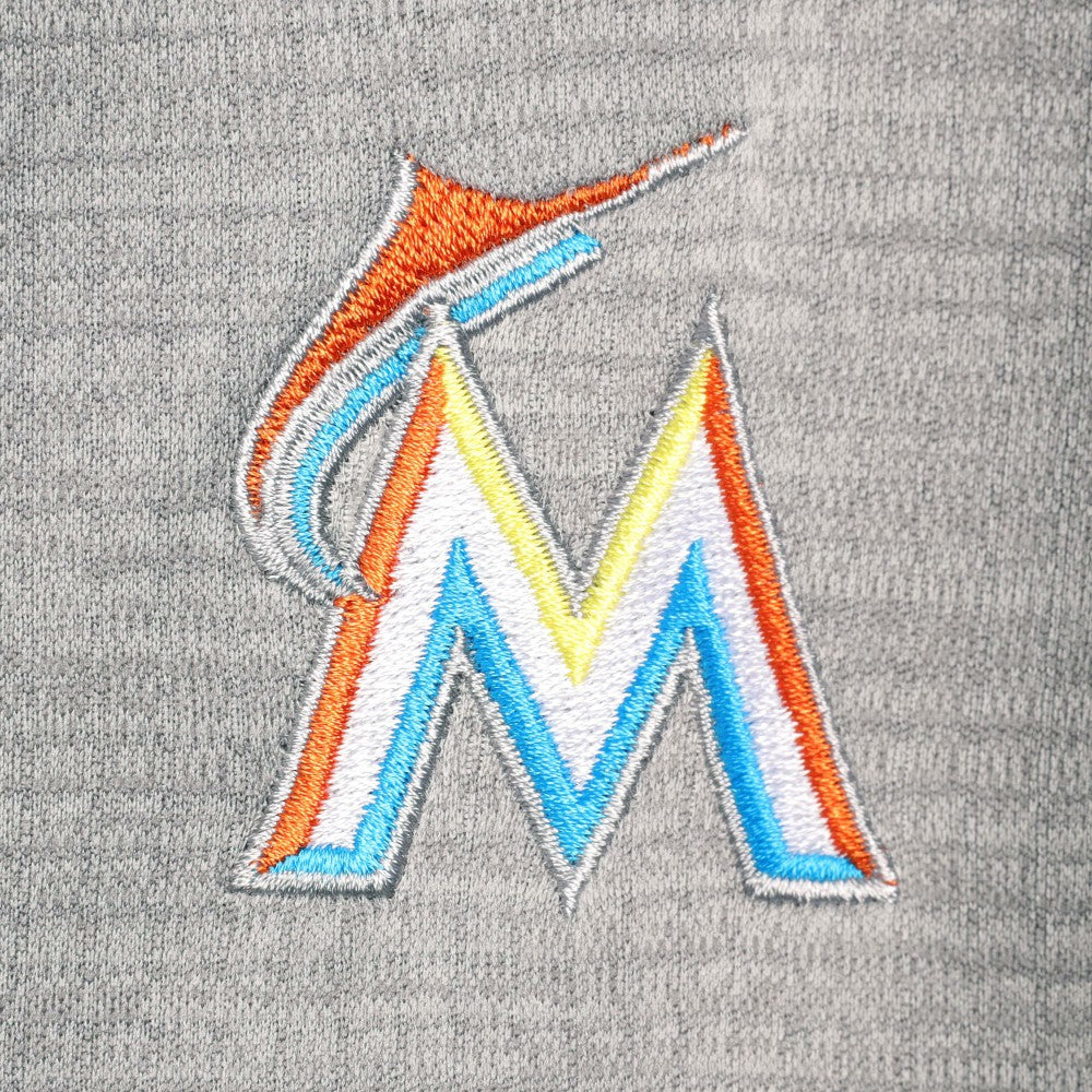 Miami Marlins Vineyard Vines Performance Sankaty Half-Zip Pullover Top - Heather Gray