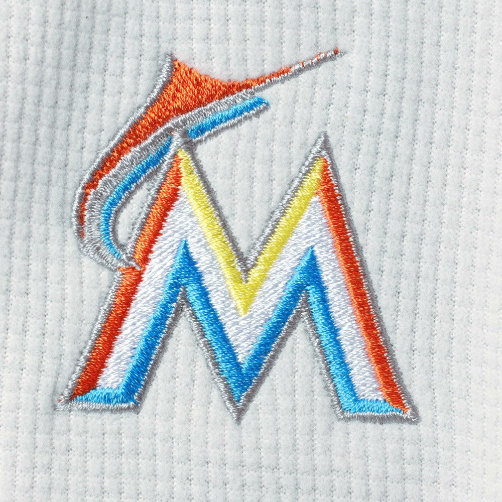 Miami Marlins Vineyard Vines Women's Performance Grid Half-Zip Pullover Top - Gray