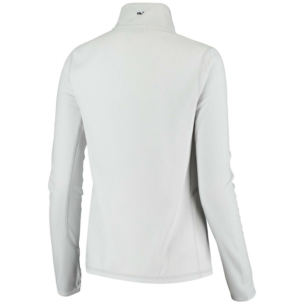 Miami Marlins Vineyard Vines Women's Performance Grid Half-Zip Pullover Top - Gray