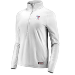 Texas Rangers Vineyard Vines Women's Performance Grid Half-Zip Pullover Top - Gray