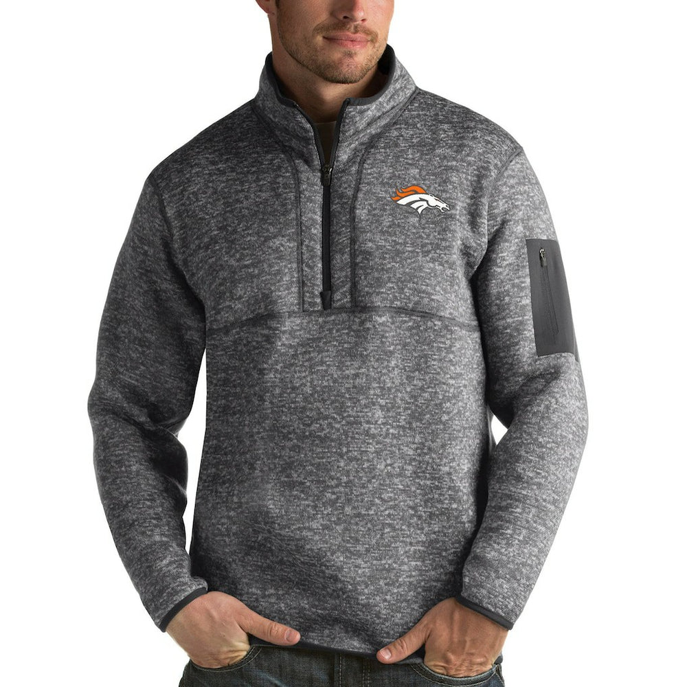 NFL Denver Broncos Antigua Fortune Quarter-Zip Pullover Jacket