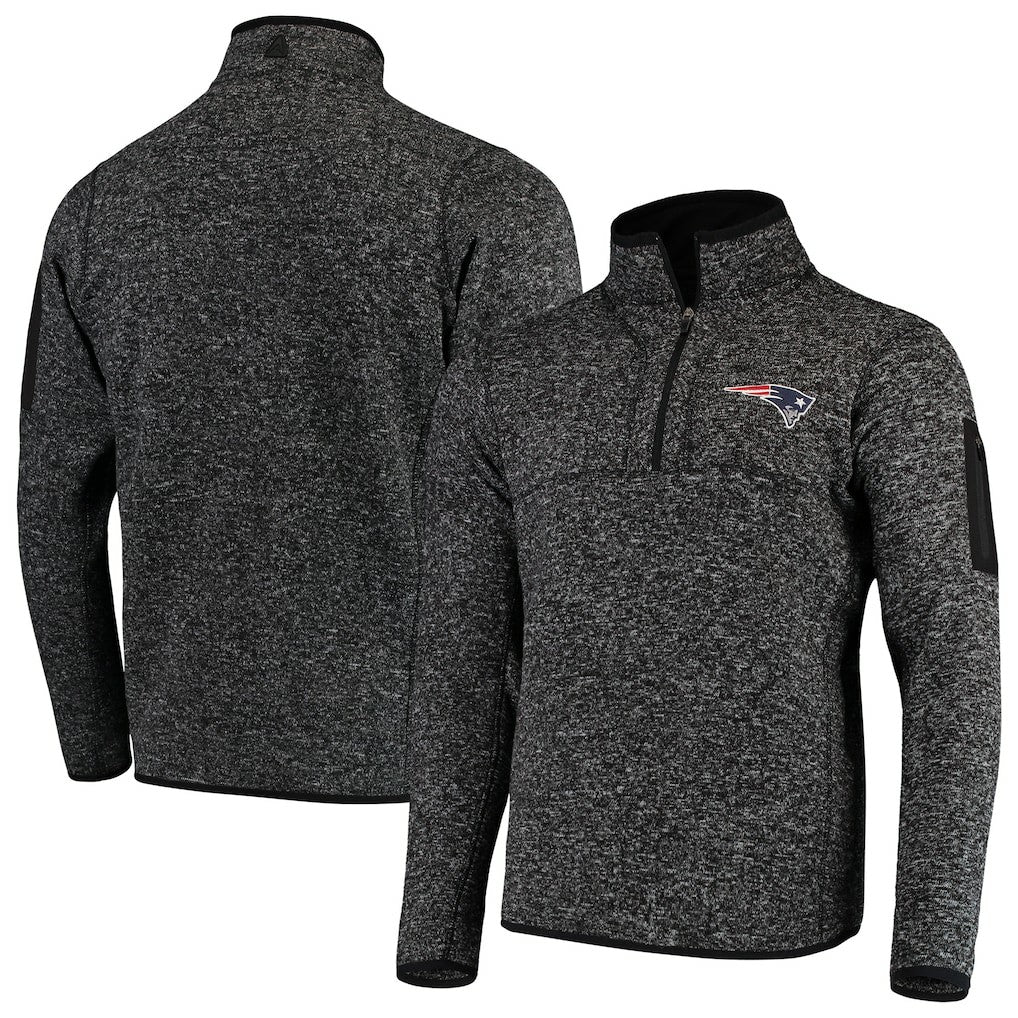 NFL New England Patriots Antigua Fortune Quarter-Zip Pullover Jacket