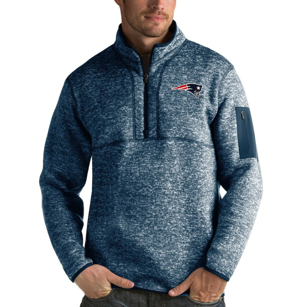 NFL New England Patriots Antigua Fortune Quarter-Zip Pullover Jacket