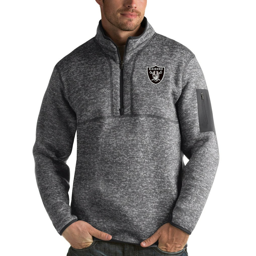 NFL Las Vegas Raiders Antigua Fortune Quarter-Zip Pullover Jacket