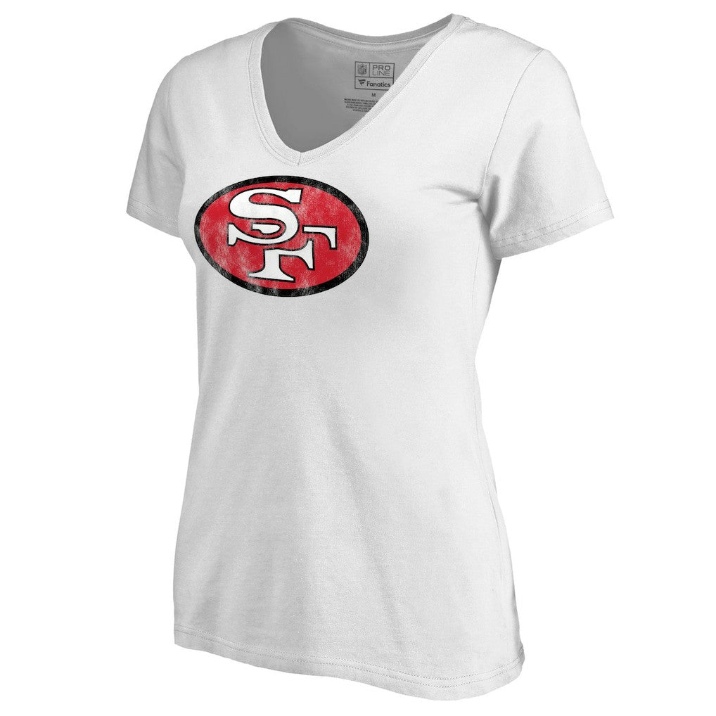 NFL San Francisco 49ers Women's Throwback Logo V-Neck T-Shirt