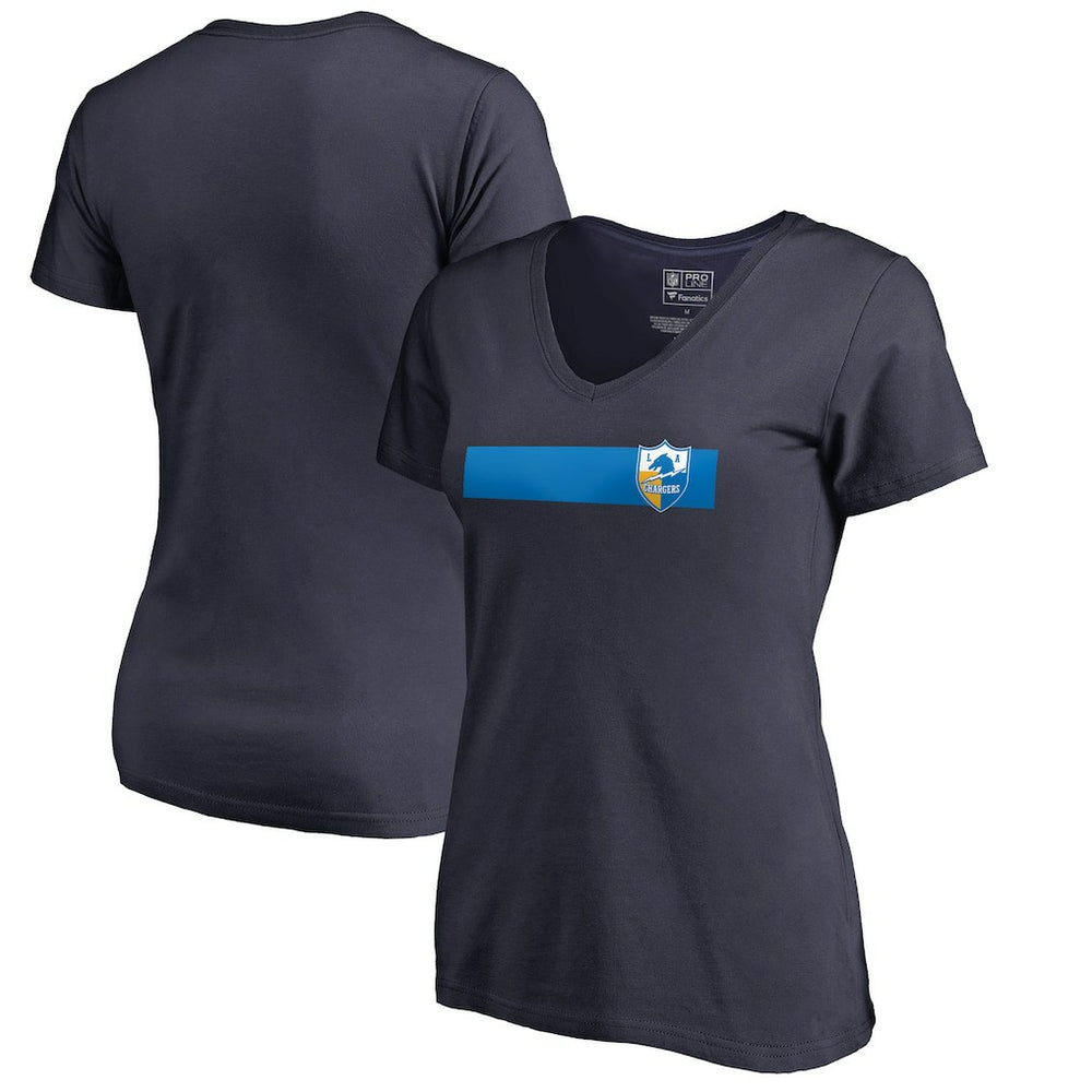 NFL Los Angeles Chargers Women's Retro Shield Logo V-Neck T-Shirt