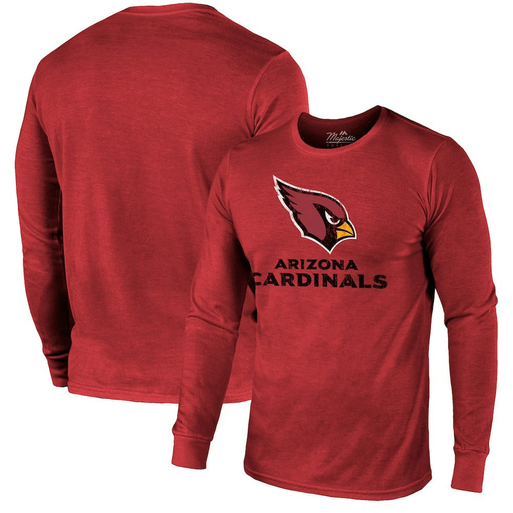 NFL Arizona Cardinals Majestic Threads Lockup Tri-Blend Long Sleeve T-Shirt