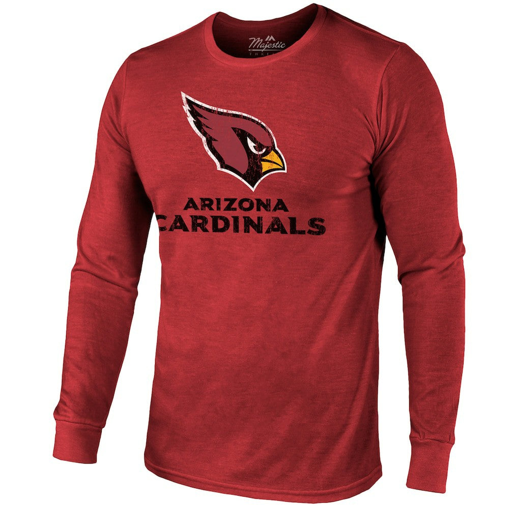 NFL Arizona Cardinals Majestic Threads Lockup Tri-Blend Long Sleeve T-Shirt