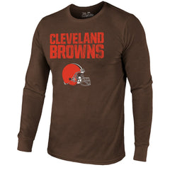 NFL Cleveland Browns Majestic Threads Lockup Tri-Blend Long Sleeve T-Shirt