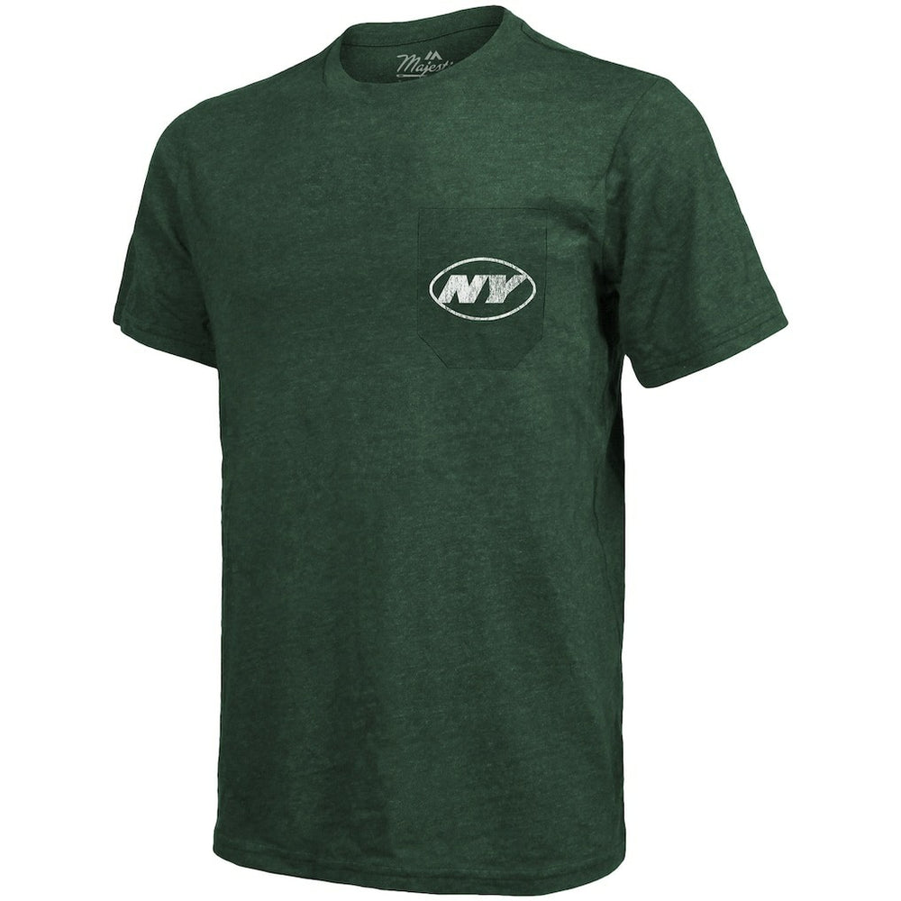 NFL New York Jets Majestic Threads Tri-Blend Pocket T-Shirt