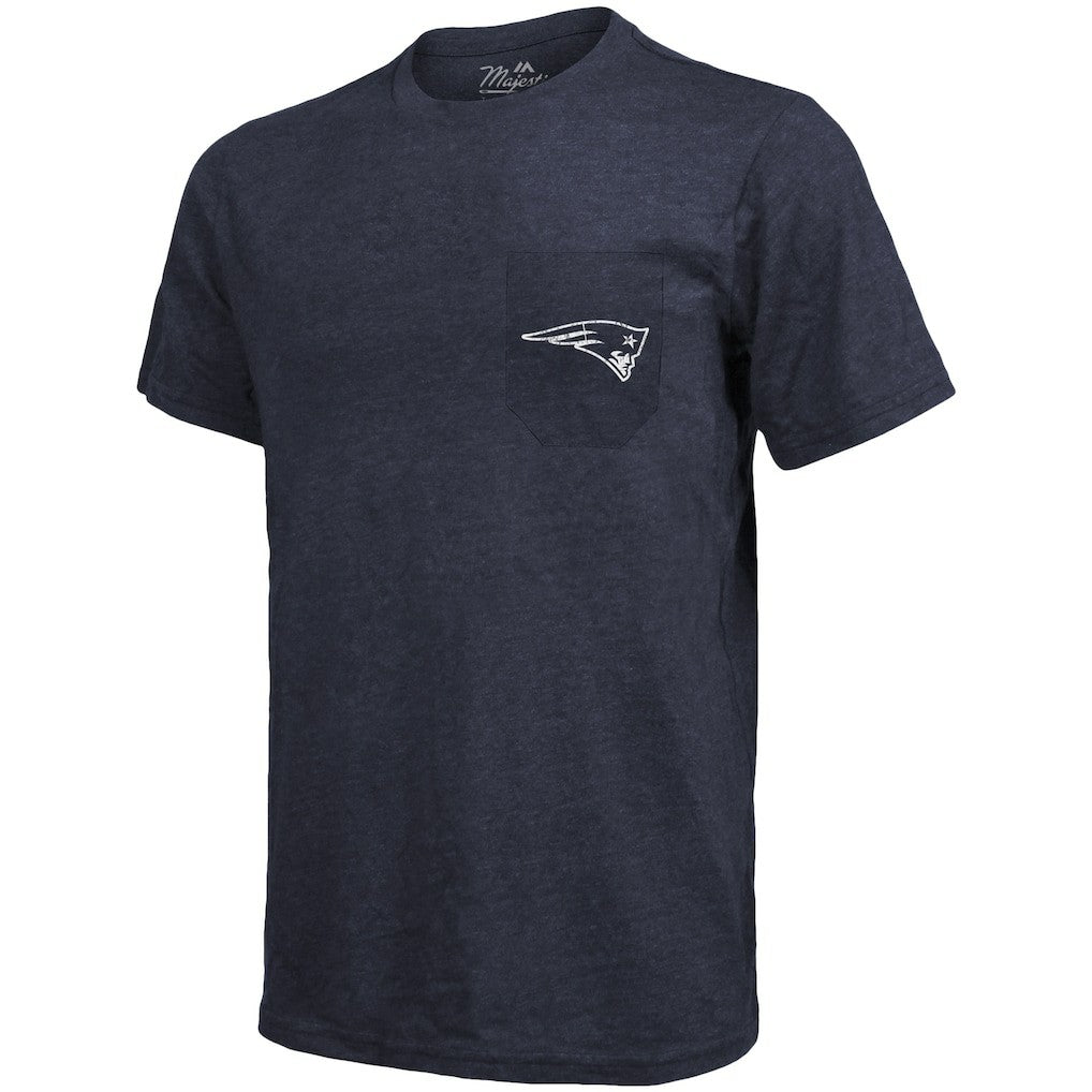 NFL New England Patriots Majestic Threads Tri-Blend Pocket T-Shirt
