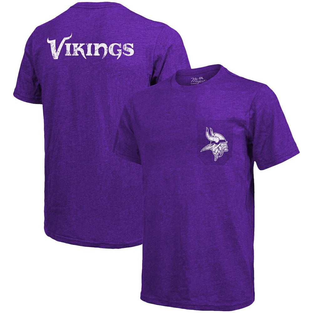 NFL Minnesota Vikings Majestic Threads Tri-Blend Pocket T-Shirt