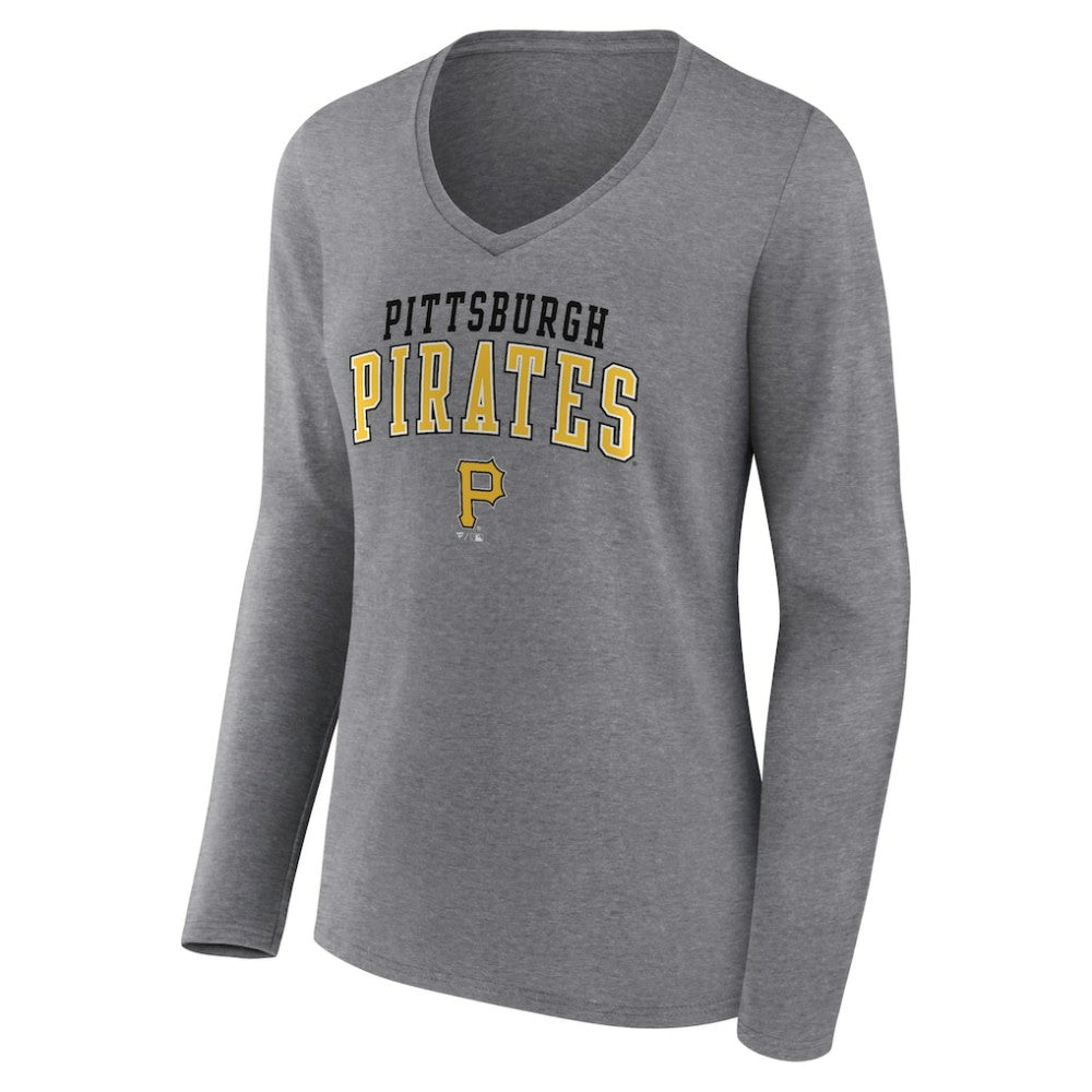 Pittsburgh Pirates Women's Short & Long Sleeve T-Shirt Combo Pack - Black/Heather Gray