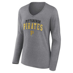 Pittsburgh Pirates Women's Short & Long Sleeve T-Shirt Combo Pack - Black/Heather Gray