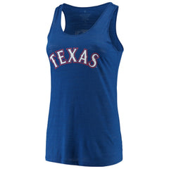 Texas Rangers Soft as a Grape Women's Plus Size Swing for the Fences Racerback Tank Top - Royal