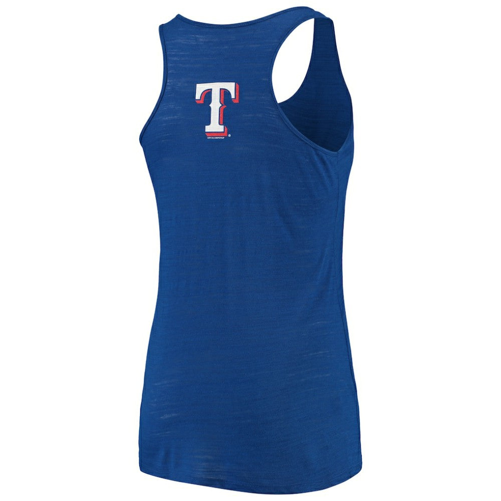 Texas Rangers Soft as a Grape Women's Plus Size Swing for the Fences Racerback Tank Top - Royal