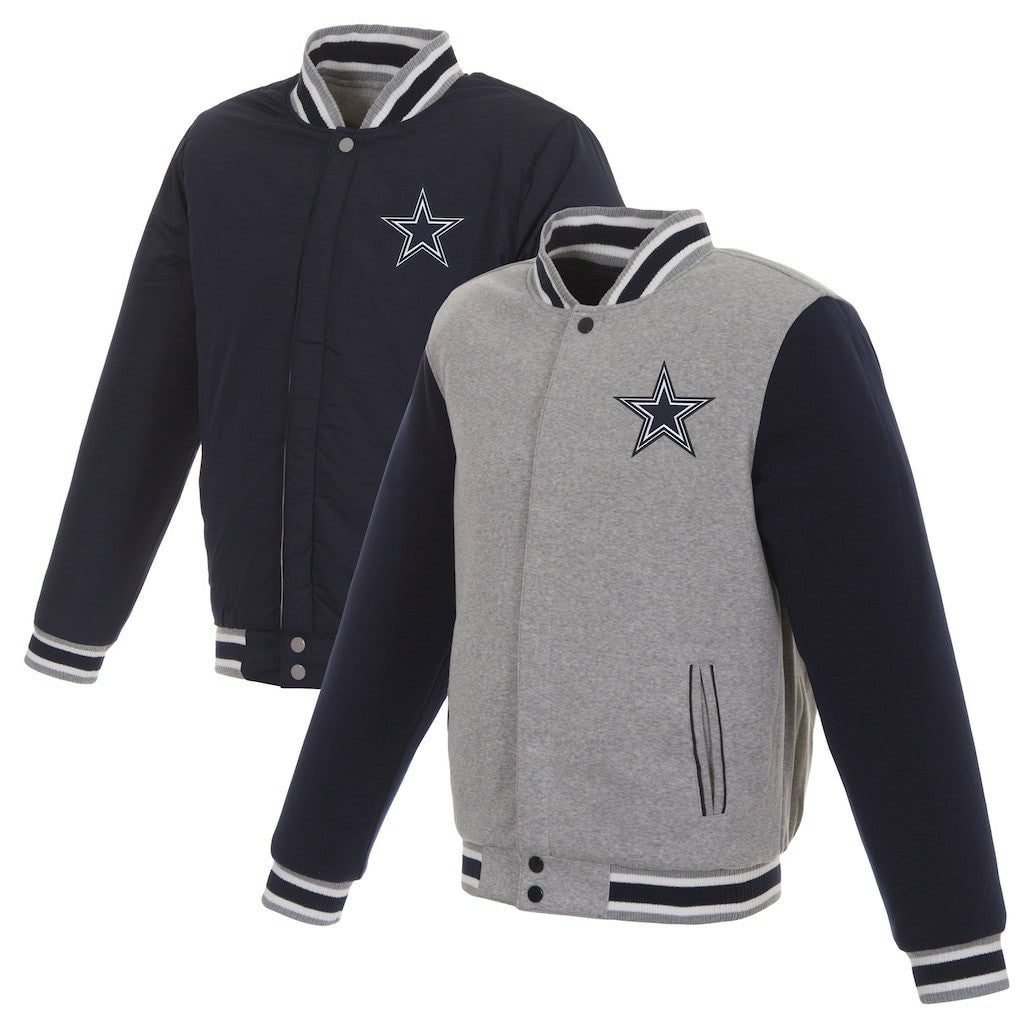 NFL Dallas Cowboys JH Design Reversible Two Tone Fleece Jacket