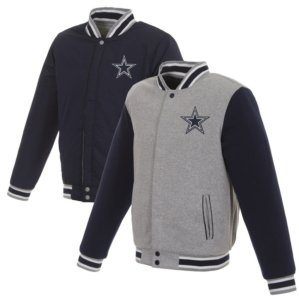 NFL Dallas Cowboys JH Design Reversible Two Tone Fleece Jacket