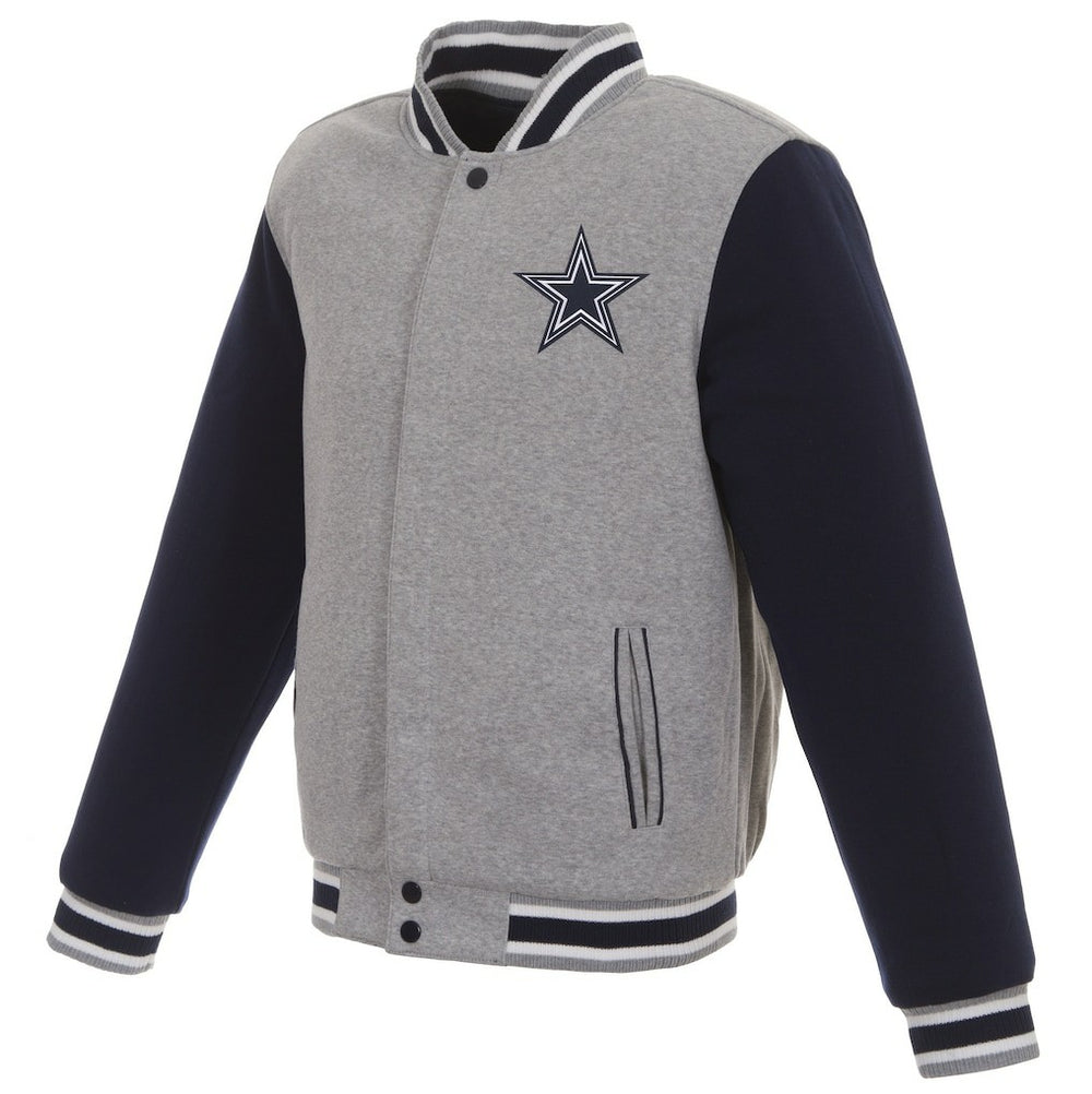 NFL Dallas Cowboys JH Design Reversible Two Tone Fleece Jacket