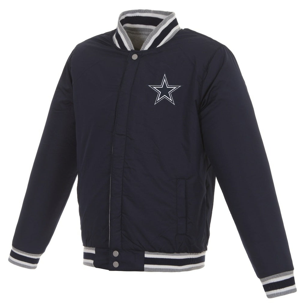 NFL Dallas Cowboys JH Design Reversible Two Tone Fleece Jacket