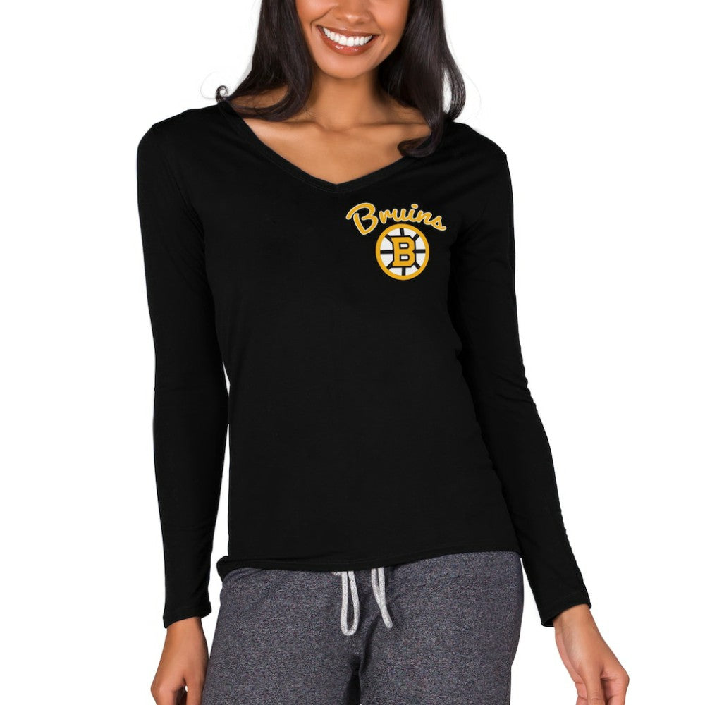 Boston Bruins Concepts Sport Women's Marathon Knit Long Sleeve V-Neck Top