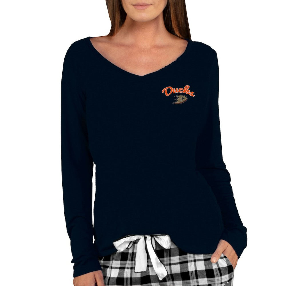 Anaheim Ducks Concepts Sport Women's Marathon Knit Long Sleeve V-Neck Top