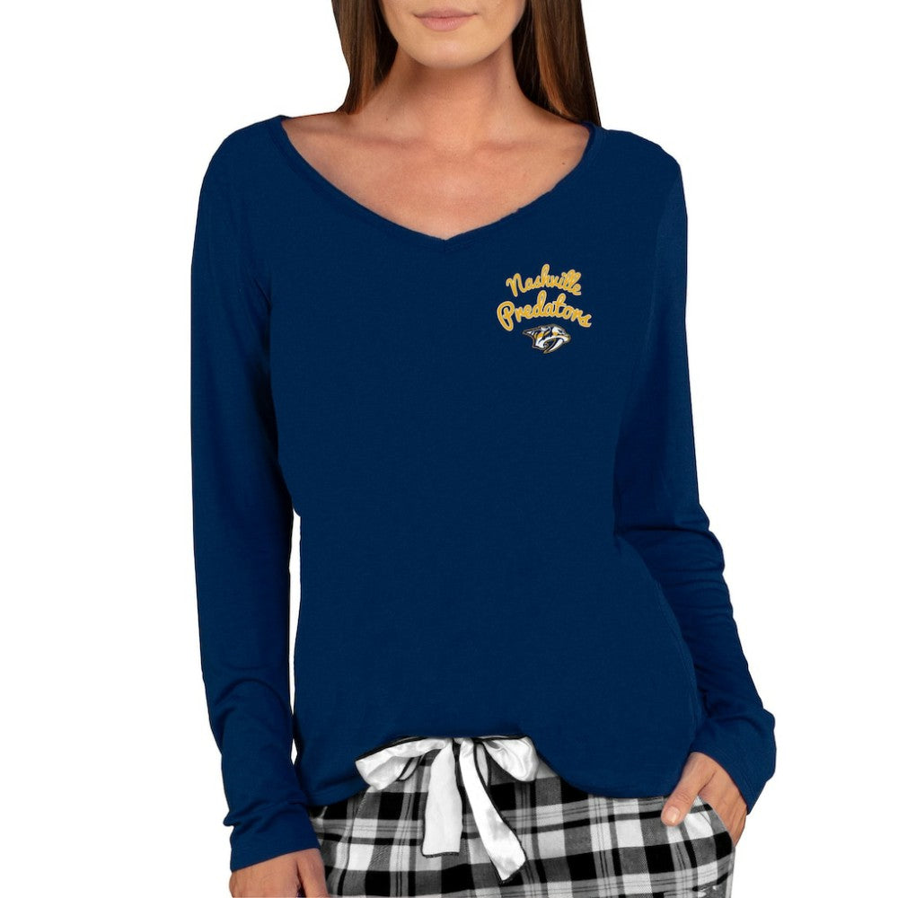 Nashville Predators Concepts Sport Women's Marathon Knit Long Sleeve V-Neck Top