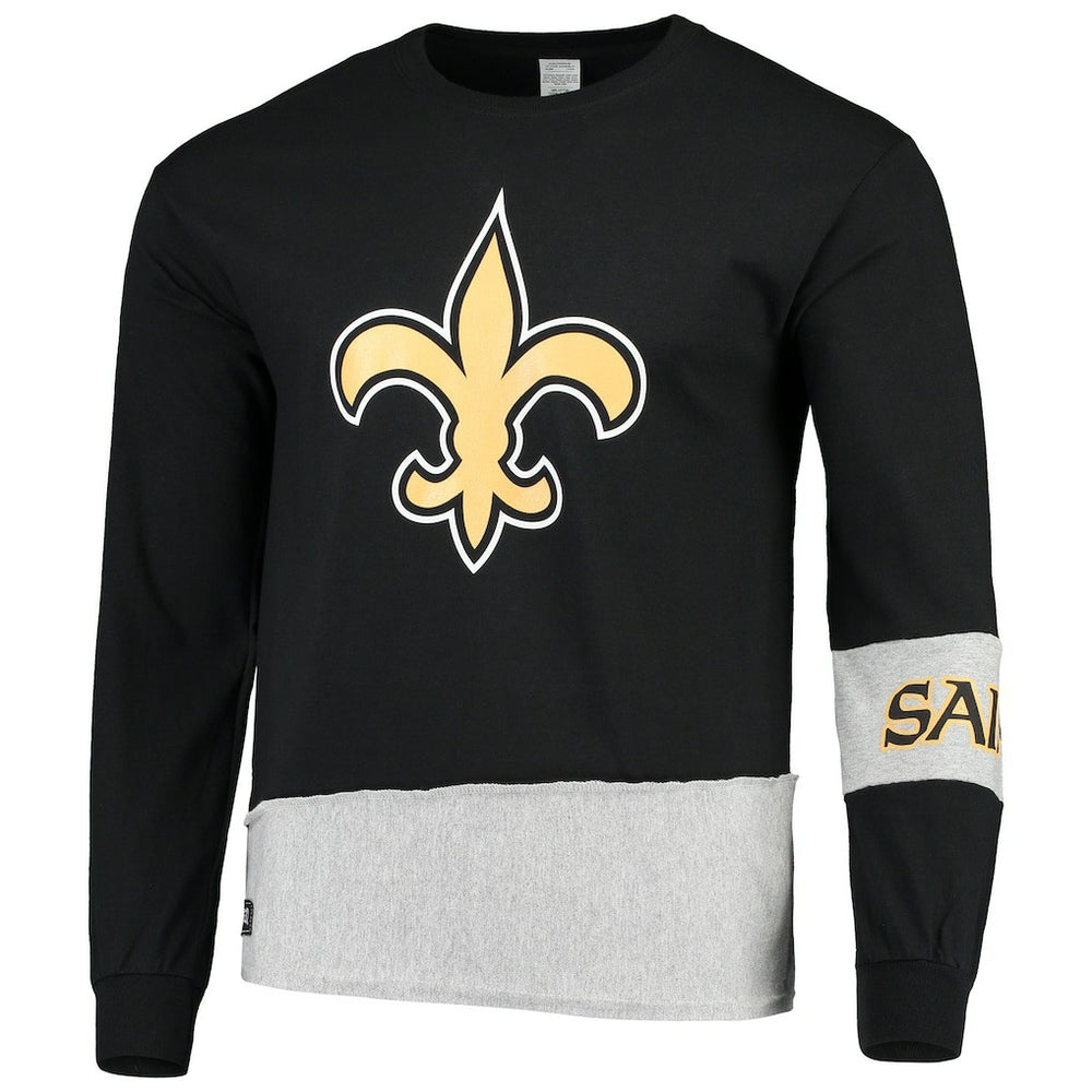 NFL New Orleans Saints Refried Apparel Sustainable Upcycled Angle Long Sleeve T-Shirt