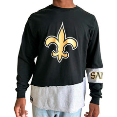 NFL New Orleans Saints Refried Apparel Sustainable Upcycled Angle Long Sleeve T-Shirt