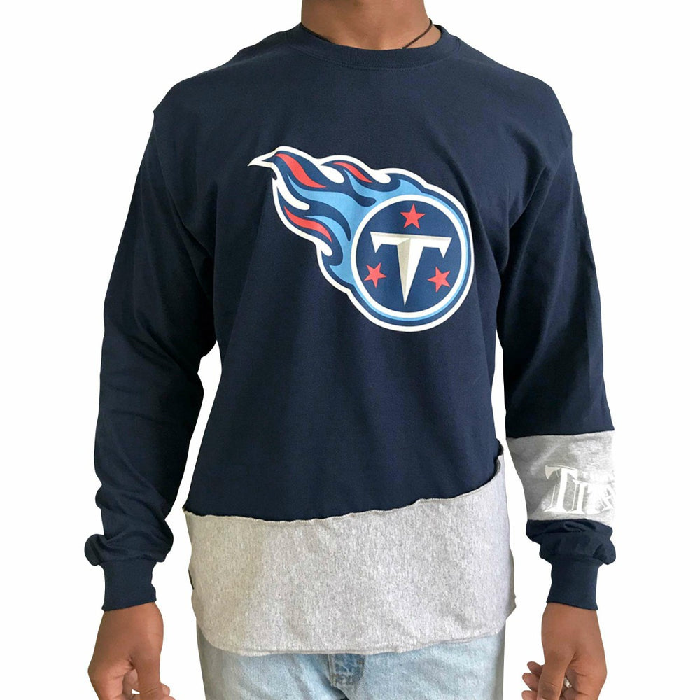 NFL Tennessee Titans Refried Apparel Sustainable Upcycled Angle Long Sleeve T-Shirt