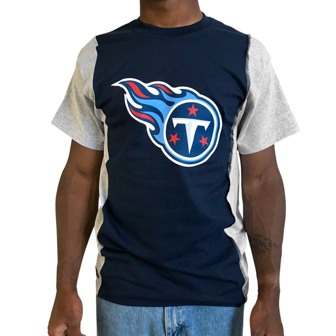 NFL Tennessee Titans Refried Apparel Sustainable Upcycled Split T-Shirt