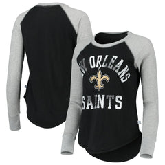 NFL New Orleans Saints Touch Women's Waffle Raglan Lightweight Long Sleeve T-Shirt