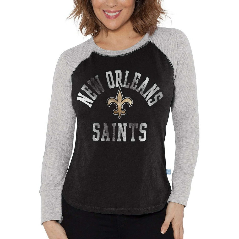 NFL New Orleans Saints Touch Women's Waffle Raglan Lightweight Long Sleeve T-Shirt