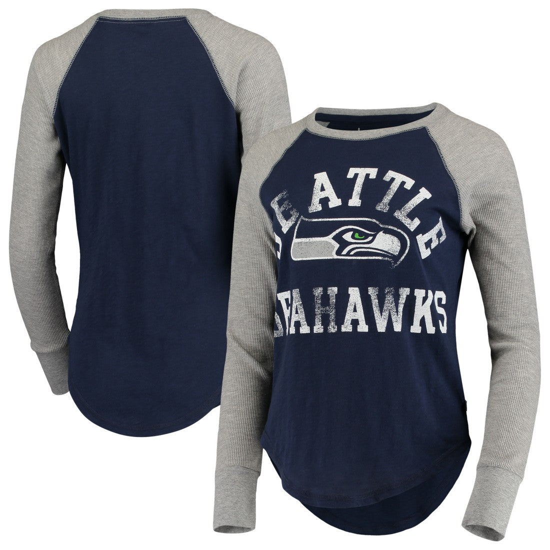 NFL Seattle Seahawks Touch Women's Waffle Raglan Lightweight Long Sleeve T-Shirt
