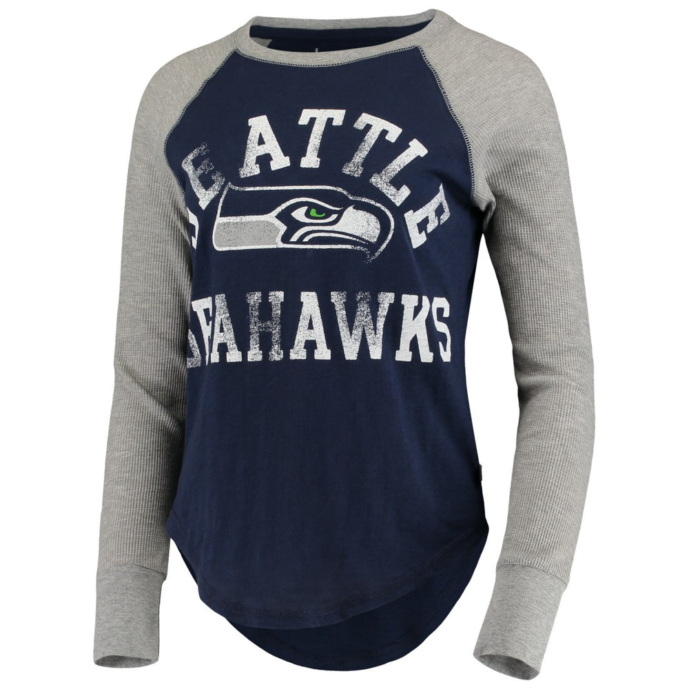 NFL Seattle Seahawks Touch Women's Waffle Raglan Lightweight Long Sleeve T-Shirt