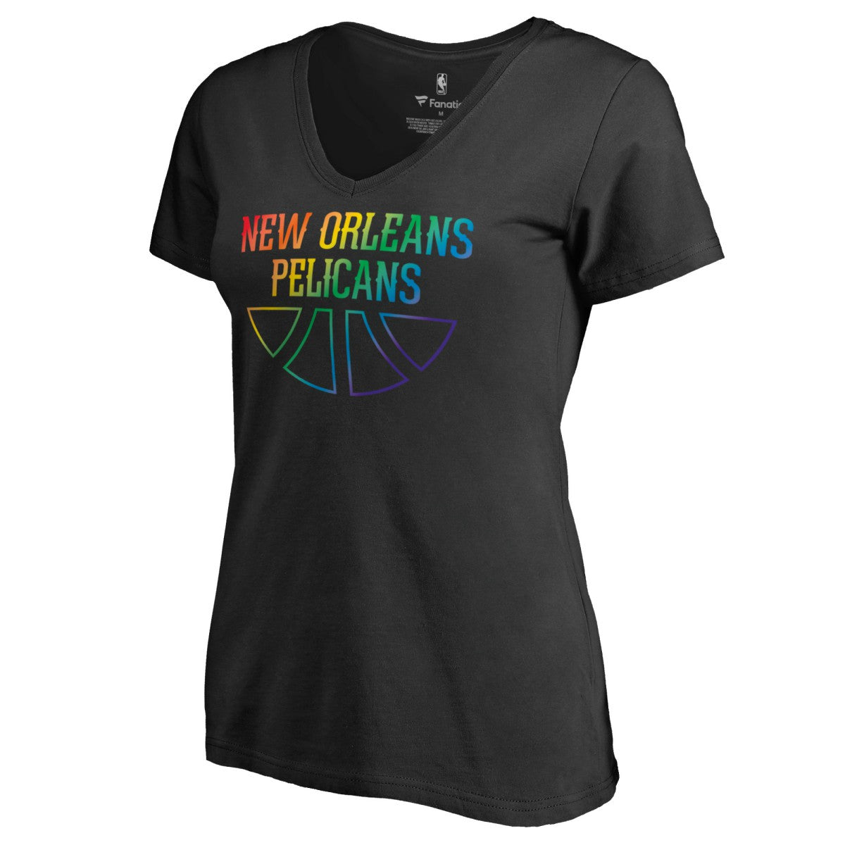 New Orleans Pelicans Women's Team Pride Wordmark V-Neck T-Shirt - Black sale