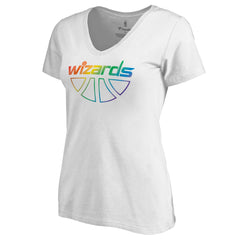 Washington Wizards Women's Team Pride Wordmark V-Neck T-Shirt - White cheap