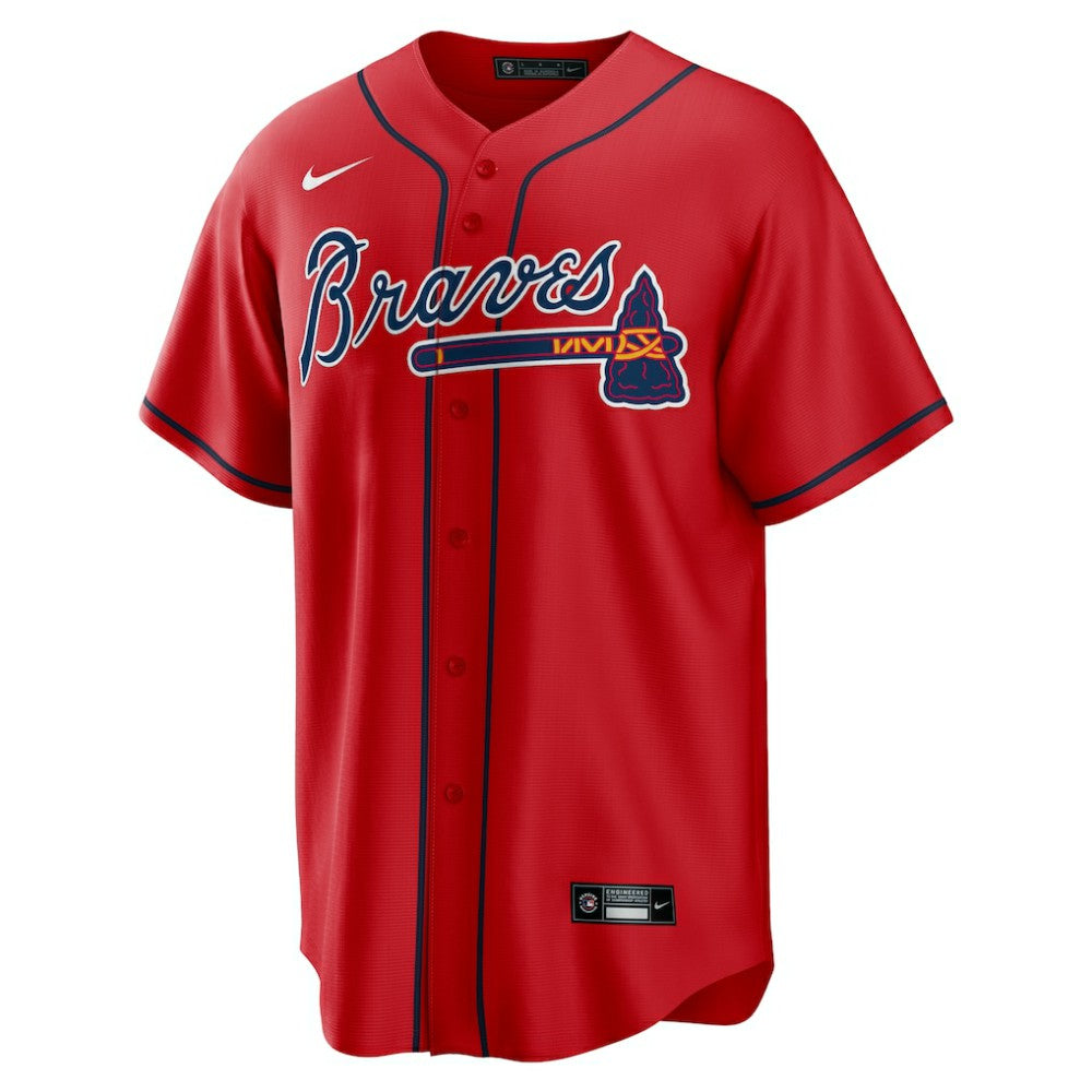 Ozzie Albies Atlanta Braves Alternate 2 Replica Jersey - Red | Nike