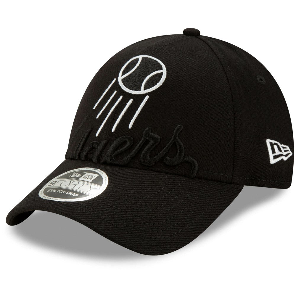 Los Angeles Dodgers Monochrome Logo Elements Stretch Snapback 9FORTY Adjustable Hat - Black | New Era