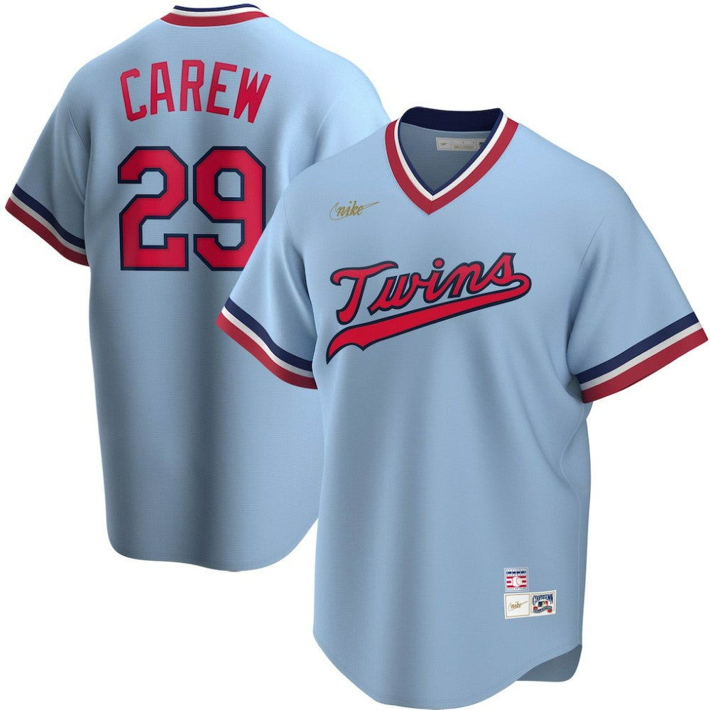 Rod Carew Minnesota Twins Road Cooperstown Collection Player Jersey - Light Blue | Nike