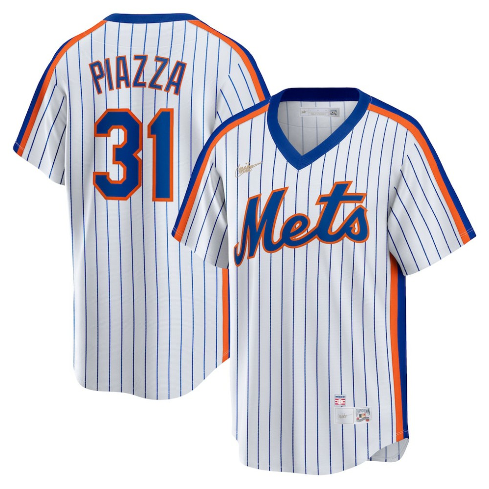 Mike Piazza New York Mets Home Cooperstown Collection Player Jersey - White | Nike
