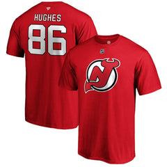 Jack Hughes New Jersey Devils Fanatics Authentic Stack Player Name & Number T-Shirt