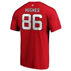 Jack Hughes New Jersey Devils Fanatics Authentic Stack Player Name & Number T-Shirt
