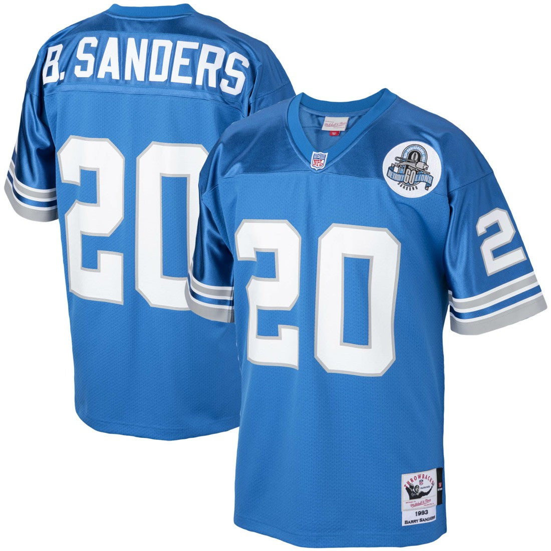 NFL Detroit Lions Barry Sanders  1993 Authentic Throwback Retired Player Jersey