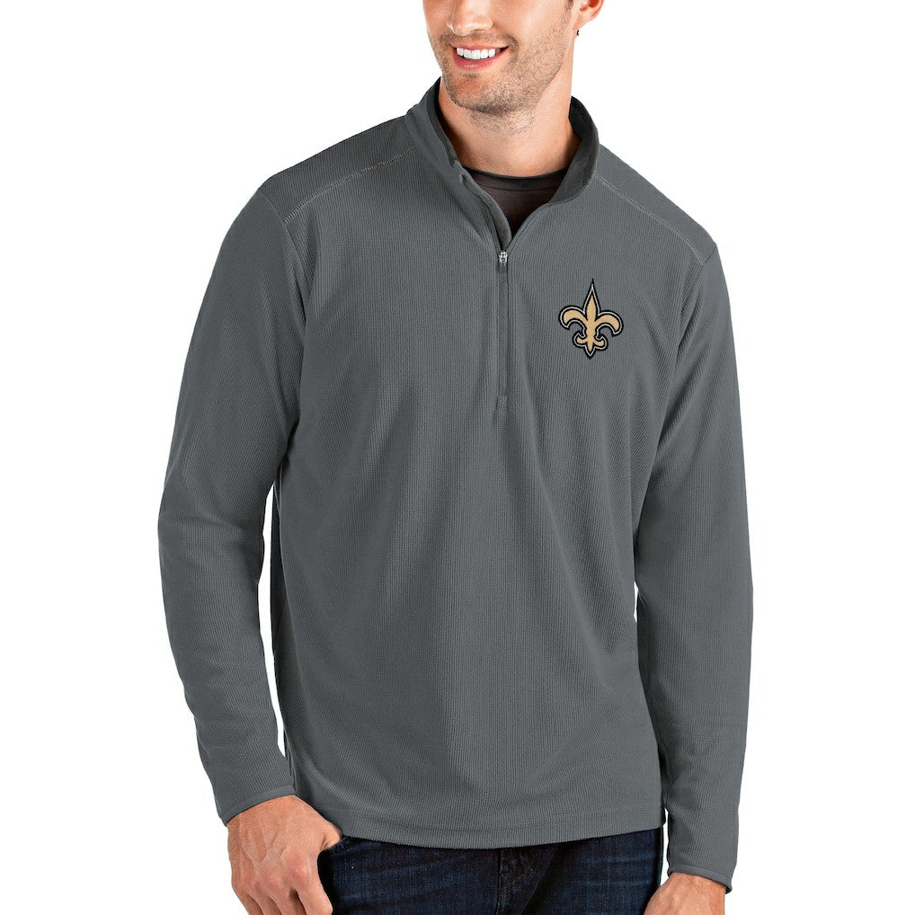 NFL New Orleans Saints Antigua Glacier Quarter-Zip Pullover Jacket