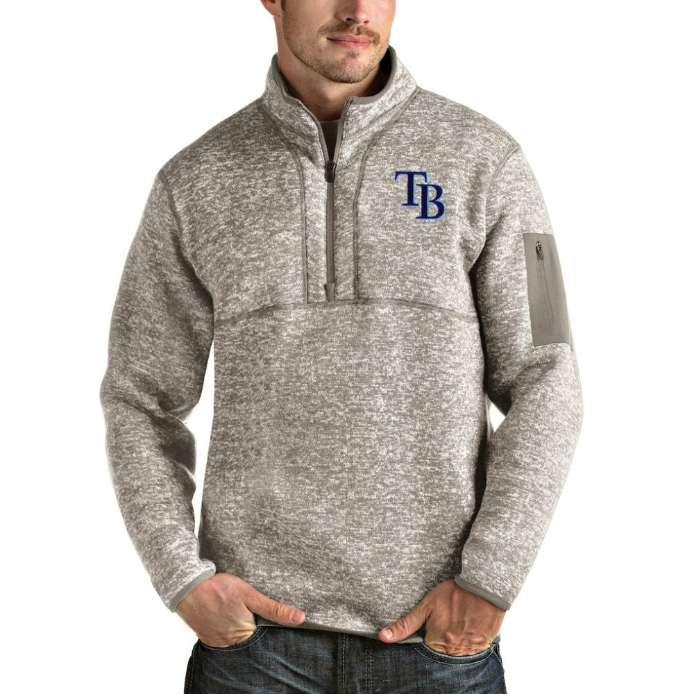Tampa Bay Rays Antigua Fortune Quarter-Zip Pullover Jacket - Oatmeal